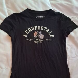 Aeropostale Black Floral Graphic Tee
